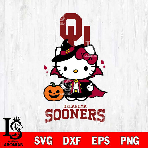 Oklahoma Sooners Hello Kitty Horror 9 Svg Eps Dxf Png File, Digital Download