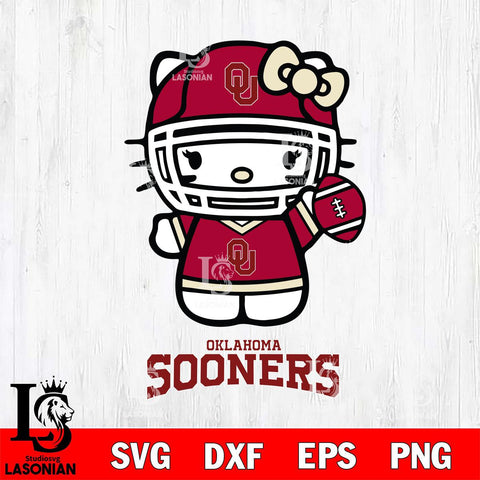 Oklahoma Sooners Hello Kitty NCAA 1 Svg Eps Dxf Png File, Digital Download, Instant Download