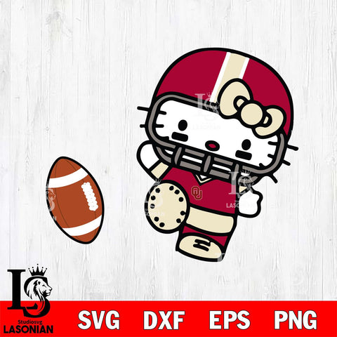 Oklahoma Sooners Hello Kitty sport 12 Svg Eps Dxf Png File, NCAA svg, Digital Download, Instant Download