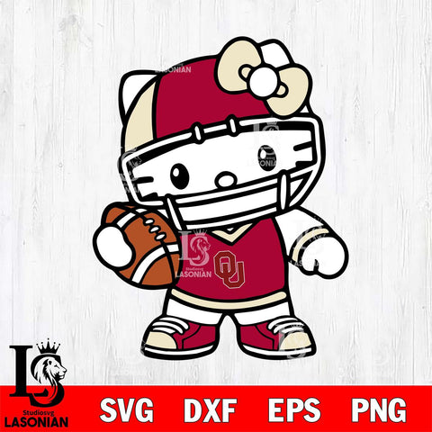 Oklahoma Sooners Hello Kitty sport 2 Svg Eps Dxf Png File, NCAA svg, Digital Download, Instant Download