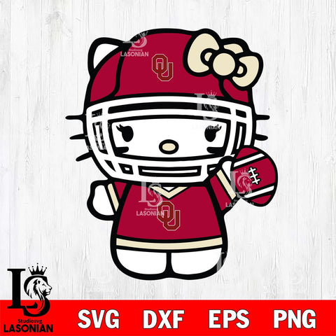 Oklahoma Sooners Hello Kitty sport 6 Svg Eps Dxf Png File, NCAA svg, Digital Download, Instant Download