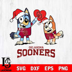 Oklahoma Sooners Love Bluey Christmas Svg Eps Dxf Png File, Digital Download