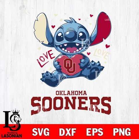 Oklahoma Sooners Love Stitch, Svg Eps Dxf Png File, Digital Download