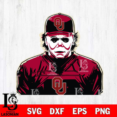 Oklahoma Sooners Michael Myers Horror Halloween Svg Eps Dxf Png File, NCAA svg, Digital Download, Instant Download