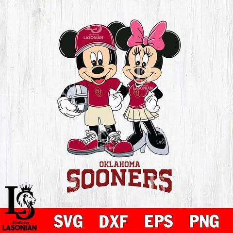 Oklahoma Sooners Mickey Minnie Mouse Helmet Svg Eps Dxf Png File, NCAA svg , File Cut , Digital Download , Instant Download, Cut Svg Files