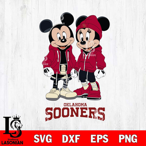 Oklahoma Sooners Mickey Minnie Mouse Rugby Svg Eps Dxf Png File, NCAA svg , File Cut , Digital Download , Instant Download, Cut Svg Files