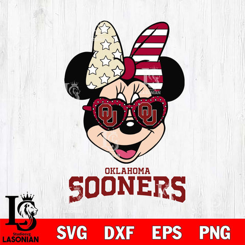 Oklahoma Sooners Minnie Mouse Love 2, Svg Eps Dxf Png File, Digital Download