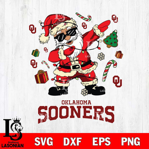 Oklahoma Sooners Santa Claus Football Svg dxf eps png pdf file,NCAA svg,Digital Download,Cricut file