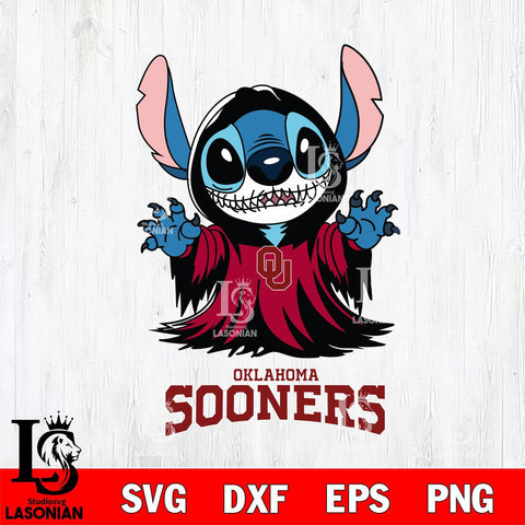 Oklahoma Sooners Stitch Ghost Svg Eps Dxf Png File, NCAA svg, Digital Download, Instant Download