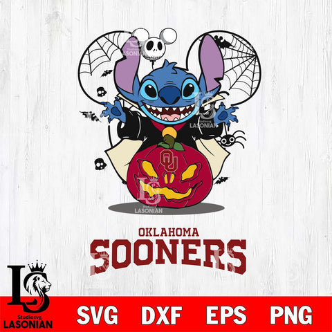 Oklahoma Sooners Stitch Horror Halloween Svg Eps Dxf Png File, Digital Download, Instant Download