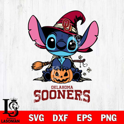 Oklahoma Sooners Stitch witch Svg Eps Dxf Png File, NCAA svg, Digital Download, Instant Download