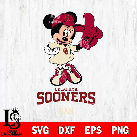 Oklahoma Sooners #1 Fan Minnie Mouse Svg Eps Dxf Png File, Digital Download, Instant Download