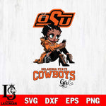 Oklahoma State Cowboys Beauty Black Fan Girl Football, Svg Eps Dxf Png File, Digital Download