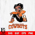 Oklahoma State Cowboys Betty Boop Black Fan Girl Svg Eps Dxf Png File, Digital Download, Instant Download