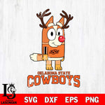 Oklahoma State Cowboys Bluey Chilli Christmas Deer Svg Eps Dxf Png File, Digital Download