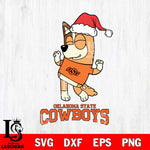 Oklahoma State Cowboys Bluey Chilli Happy Christmas Svg Eps Dxf Png File, Digital Download