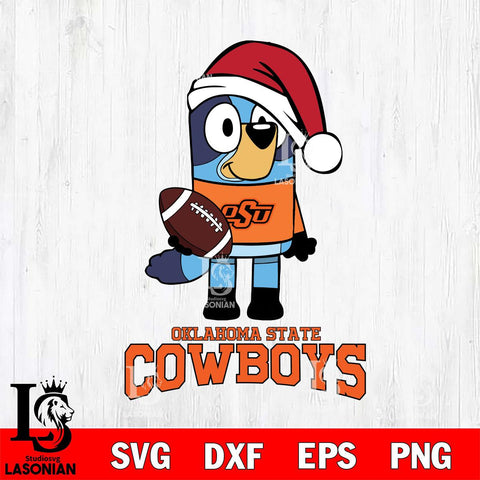 Oklahoma State Cowboys Bluey Christmas Svg Eps Dxf Png File, Digital Download