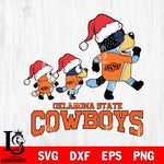 Oklahoma State Cowboys Bluey Family Christmas Svg Eps Dxf Png File, Digital Download