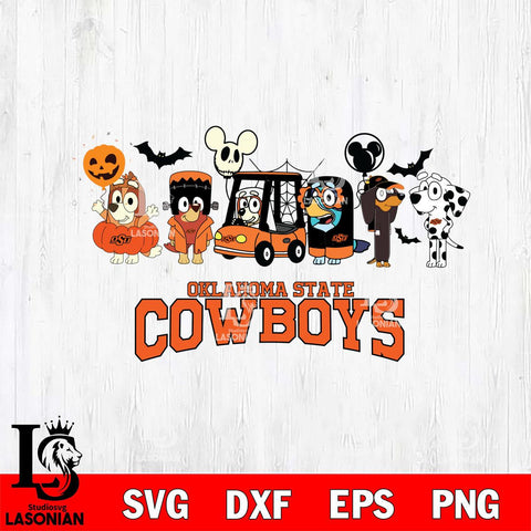 Oklahoma State Cowboys Bluey Halloween Svg Eps Dxf Png File, Digital Download, Instant Download