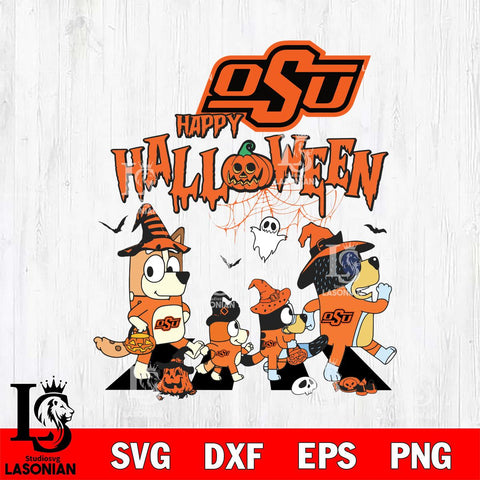 Oklahoma State Cowboys Bluey Halloween Family Svg Eps Dxf Png File, Digital Download, Instant Download