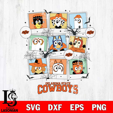 Oklahoma State Cowboys Bluey Halloween Sport Svg Eps Dxf Png File, Digital Download, Instant Download