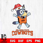 Oklahoma State Cowboys Bluey Happy Christmas Svg Eps Dxf Png File, Digital Download