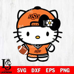 Oklahoma State Cowboys Cute Hello Kitty Football 10 Svg Eps Dxf Png File, NCAA svg, Digital Download, Instant Download