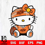 Oklahoma State Cowboys Cute Hello Kitty Football 12 Svg Eps Dxf Png File, NCAA svg, Digital Download, Instant Download