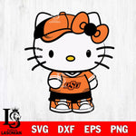 Oklahoma State Cowboys Cute Hello Kitty Football 2 Svg Eps Dxf Png File, NCAA svg, Digital Download, Instant Download