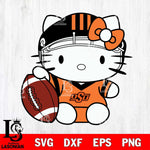 Oklahoma State Cowboys Cute Hello Kitty Football 5 Svg Eps Dxf Png File, NCAA svg, Digital Download, Instant Download