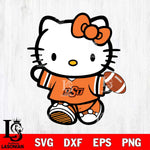 Oklahoma State Cowboys Cute Hello Kitty Football 7 Svg Eps Dxf Png File, NCAA svg, Digital Download, Instant Download