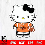 Oklahoma State Cowboys Cute Hello Kitty Football 8 Svg Eps Dxf Png File, NCAA svg, Digital Download, Instant Download