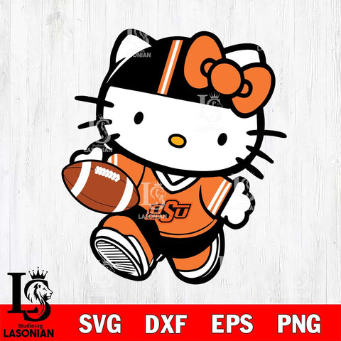 Oklahoma State Cowboys Cute Hello Kitty Football 9 Svg Eps Dxf Png File, NCAA svg, Digital Download, Instant Download