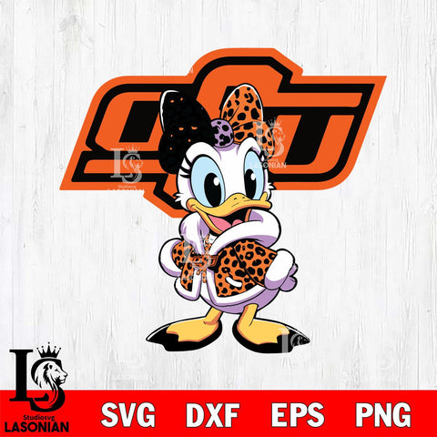 Oklahoma State Cowboys Fancy Daisy Duck Disney Svg Eps Dxf Png File, Digital Download, Instant Download