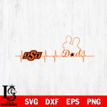 Oklahoma State Cowboys Father Heart Beat Svg Eps Dxf Png File, Digital Download, Instant Download