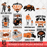 Oklahoma State Cowboys Fathers Day NCAA Bundle 12 Svg Eps Dxf Png File, Digital Download, Instant Download