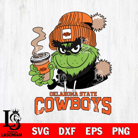 Oklahoma State Cowboys Grinch Cofffe Hoodie Cut Files Cricut, Svg Dxf Eps Png file, Digital download , Silhouette