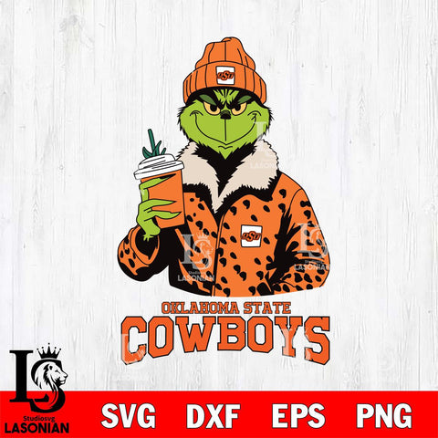 Oklahoma State Cowboys Grinch Leopard Svg Eps Dxf Png File, Digital Download, Instant Download