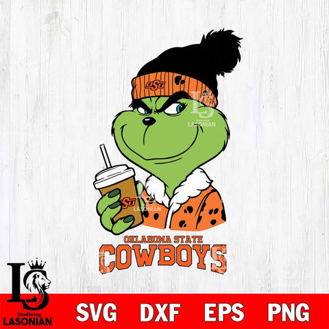 Oklahoma State Cowboys Grinch hat Svg Eps Dxf Png File, Digital Download, Instant Download