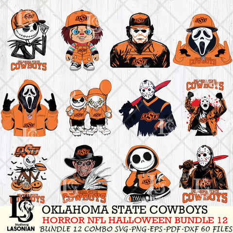 Oklahoma State Cowboys Halloween Bundle 12 SVG Svg Eps Dxf Png File, NCAA bundle svg, Digital Download, Instant Download