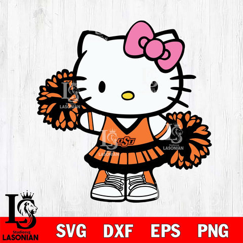 Oklahoma State Cowboys Hello Kitty Cheerleader 11 Svg Eps Dxf Png File, Digital Download, Instant Download