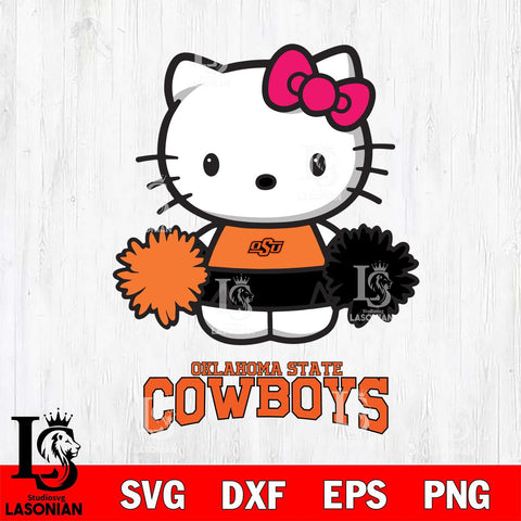 Oklahoma State Cowboys Hello Kitty Cheerleader 2 Svg Eps Dxf Png File, Digital Download, Instant Download