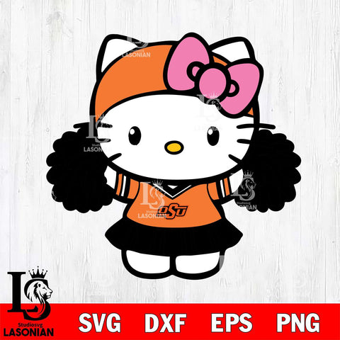 Oklahoma State Cowboys Hello Kitty Cheerleader 5 Svg Eps Dxf Png File, Digital Download, Instant Download