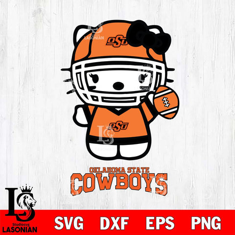 Oklahoma State Cowboys Hello Kitty NCAA 1 Svg Eps Dxf Png File, Digital Download, Instant Download