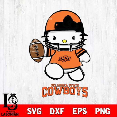 Oklahoma State Cowboys Hello Kitty NCAA 4 Svg Eps Dxf Png File, Digital Download, Instant Download