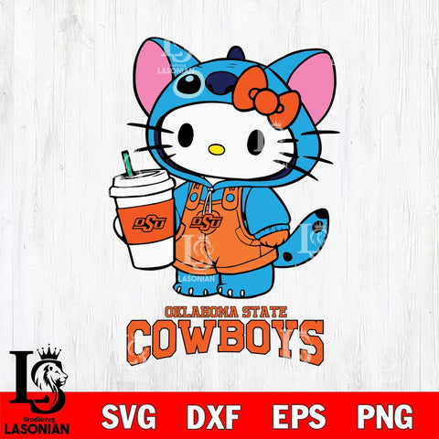 Oklahoma State Cowboys Hello Kitty Stitch Svg Eps Dxf Png File, NCAA svg, Digital Download, Instant Download