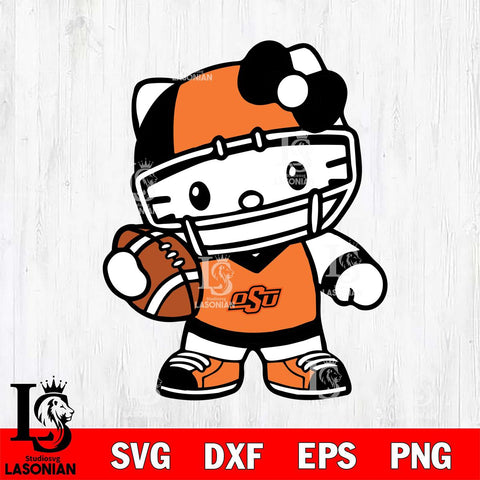 Oklahoma State Cowboys Hello Kitty sport 2 Svg Eps Dxf Png File, NCAA svg, Digital Download, Instant Download