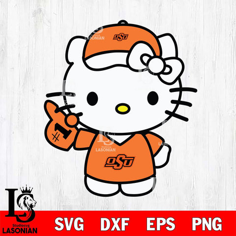 Oklahoma State Cowboys Hello Kitty sport 5 Svg Eps Dxf Png File, NCAA svg, Digital Download, Instant Download