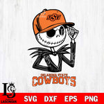 Oklahoma State Cowboys Jack Skellington 3 Halloween Svg Eps Dxf Png File, NCAA svg, Digital Download, Instant Download