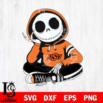 Oklahoma State Cowboys Jack Skellington halloween Svg Eps Dxf Png File, NCAA svg, Digital Download, Instant Download